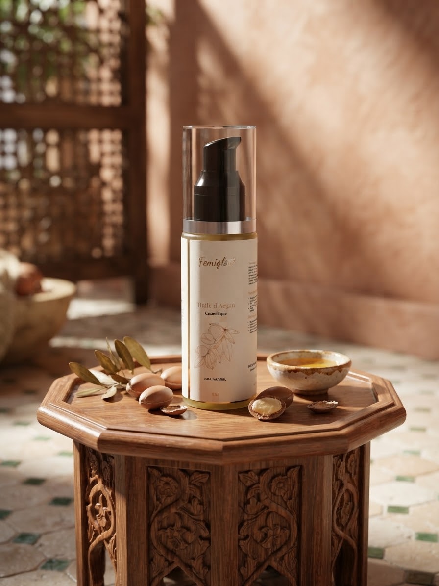 Huile d’Argan Cosmétique Pressée à Froid – Peau & Cheveux Sublimés