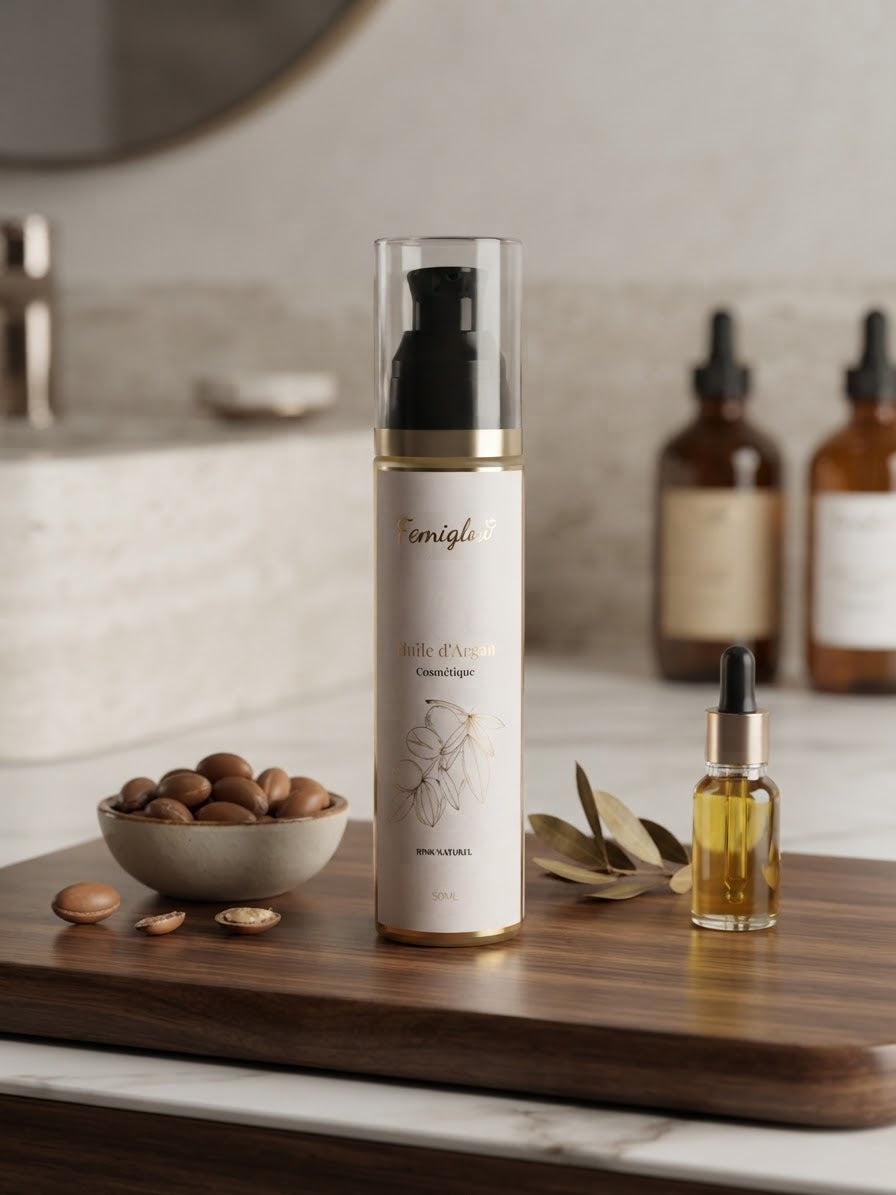 Huile d’Argan Cosmétique Pressée à Froid – Peau & Cheveux Sublimés