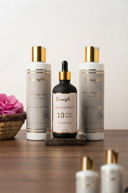 Pack Antichute Complet – Huile, Shampooing & Après-Shampooing
