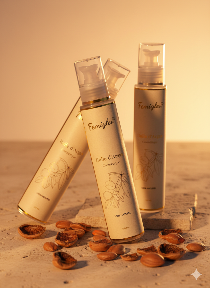 Huile d’Argan Cosmétique Pressée à Froid – Peau & Cheveux Sublimés