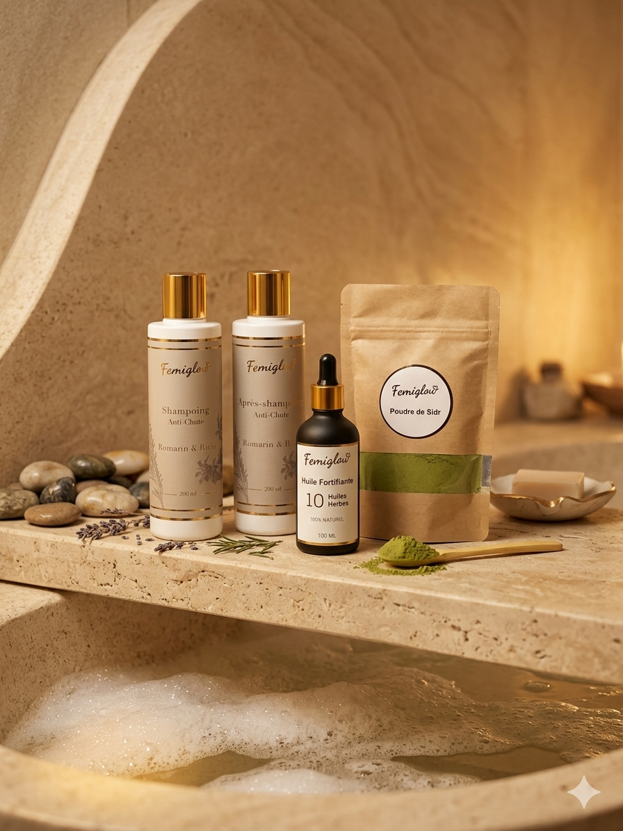 Pack Antichute Complet – Huile, Sidr, Shampooing & Après-Shampooing
