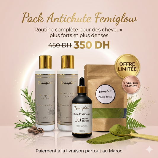 Pack Antichute Complet – Huile, Sidr, Shampooing & Après-Shampooing